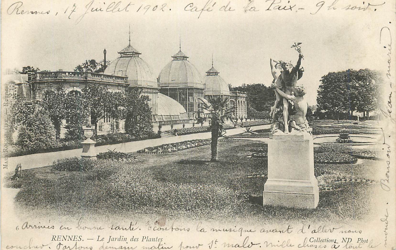 CPA Rennes le Jardin des Plantes (carte 1900)