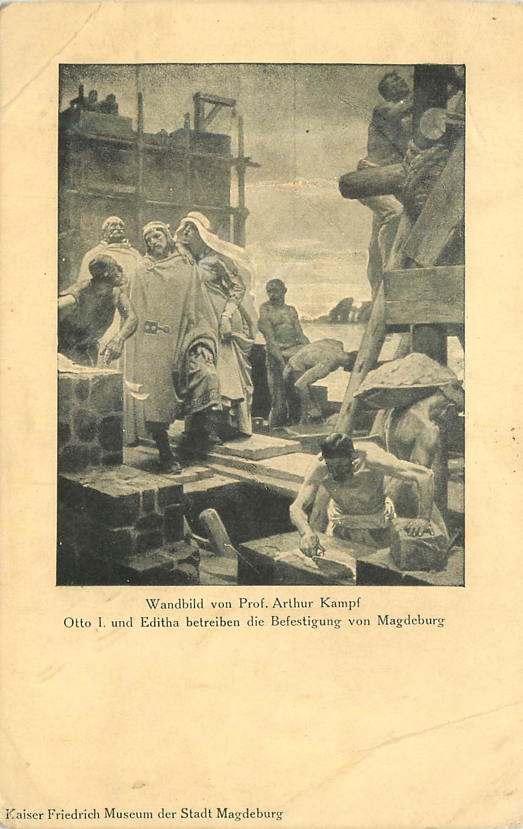 CPA Wandbild von Prof Arthur Kampf Kaiser Friedrich Museum der Stadt Magdeburg