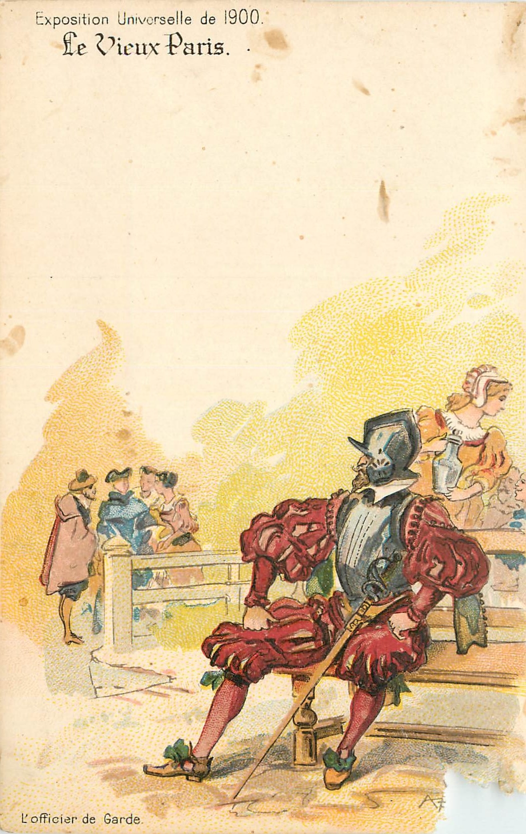 CPA Exposition Universelle de 1900 le Vieux Paris l'Officer de Garde