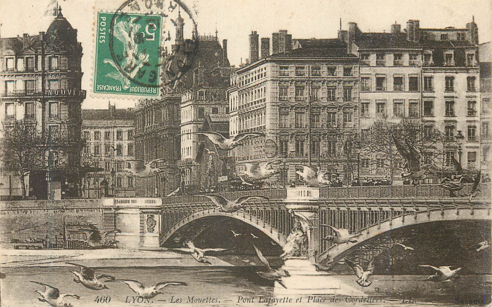 CPA Lyon les Mouettes Pont Lafayette et place des cordeliers