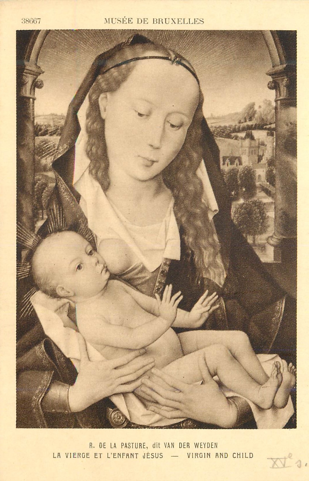 CPA R De La Pasture dit Van Der Weyden La Vierge et l'Enfant Jesus