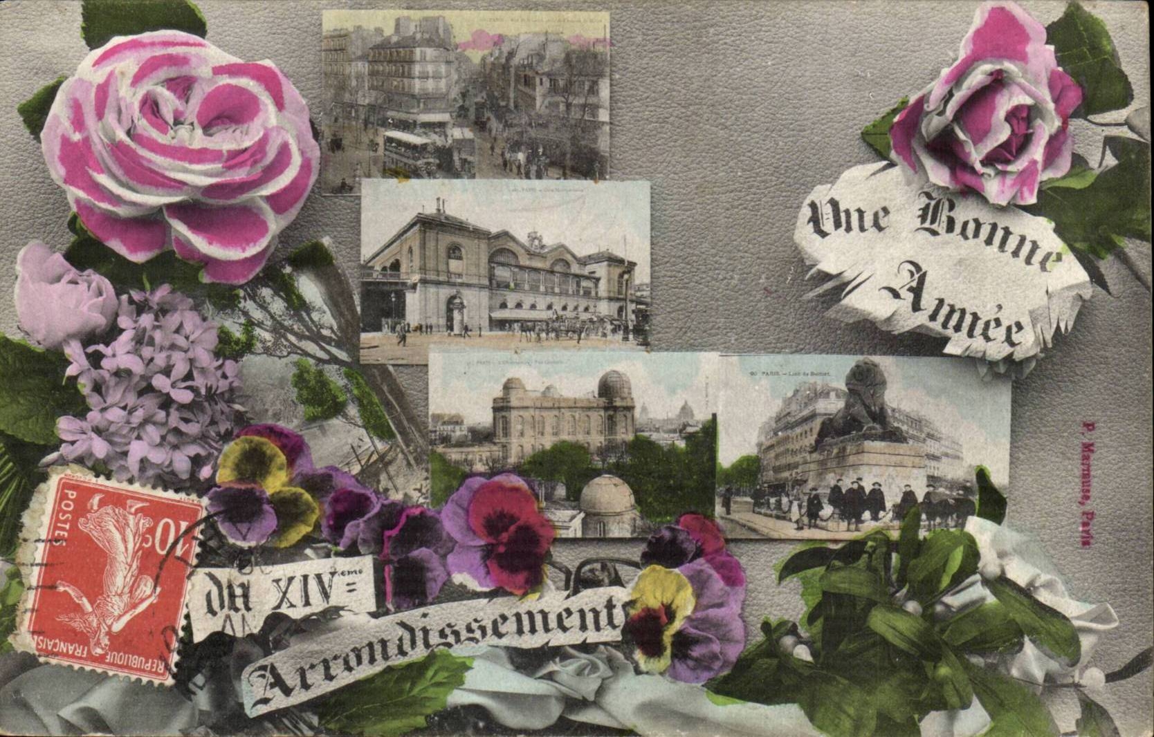 Paris 14 - XIV district One Happy New Year - CPA