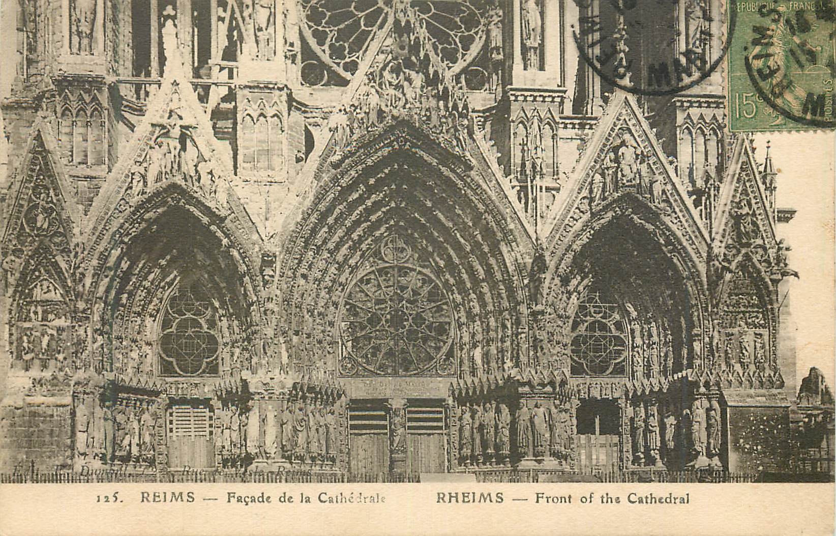 CPA Reims facade de la cathedrale