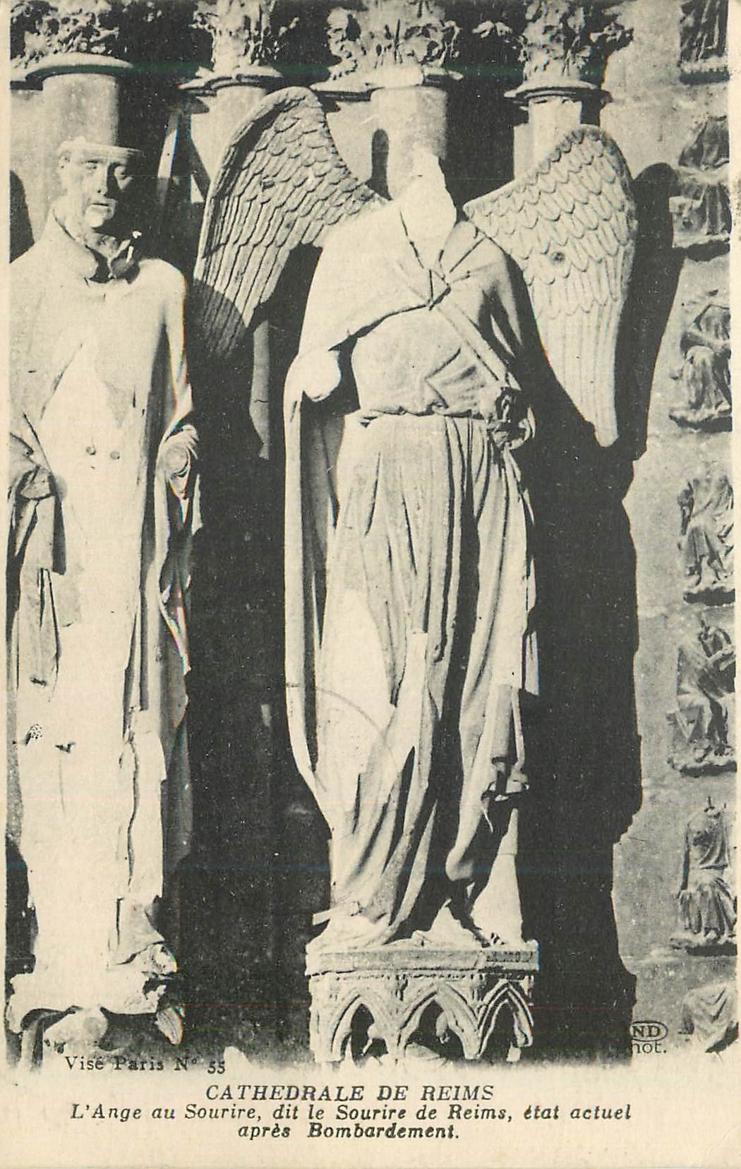 CPA Vise paris n 35 cathedrale de reims l ange au sourire dit le sourire de reims