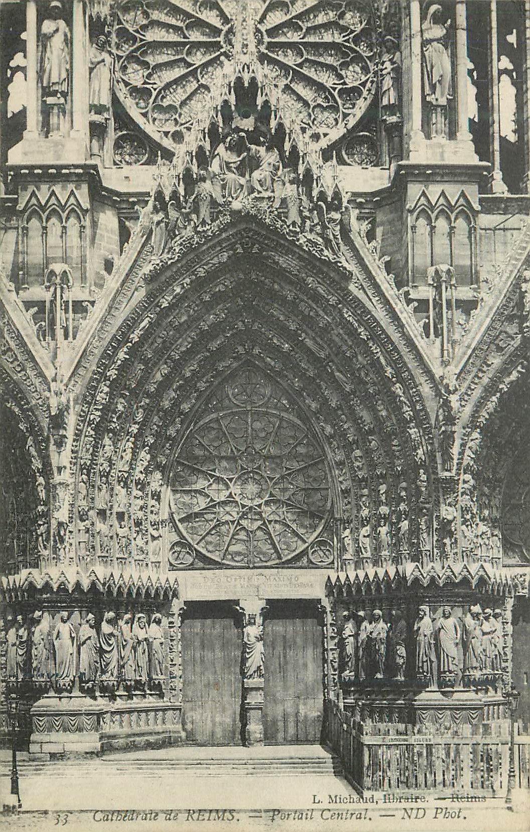 CPA 33 cathedrale de reims portail centrale