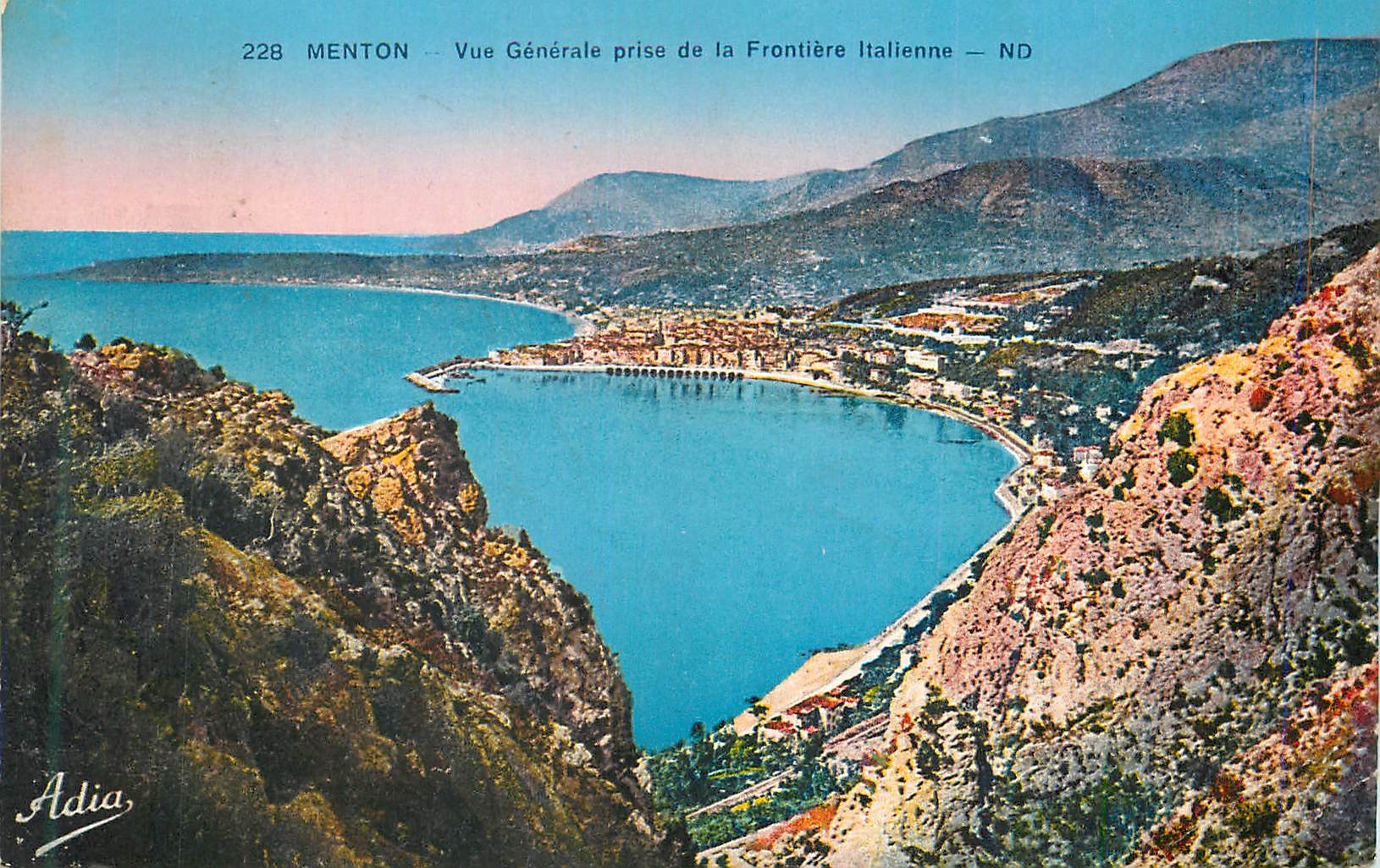CPA 228 menton vue general prise de frontiere italienne nd