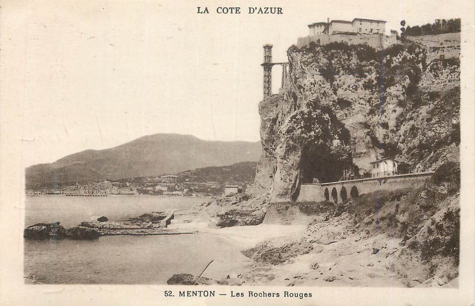 CPA La cote d azur 52 menton les rochers rouges