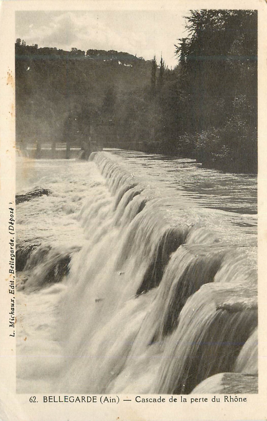 CPA 62 bellegarde (ain) cascade de la perte du rhone