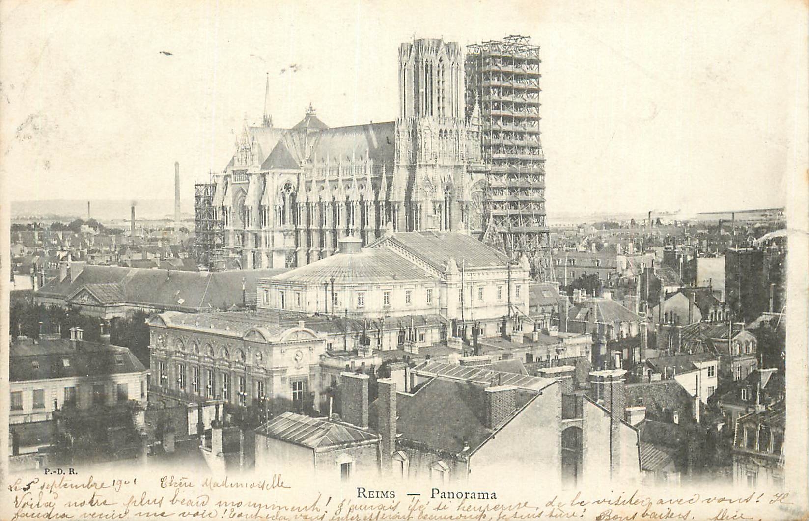 CPA Reims panorama (carte 1900)