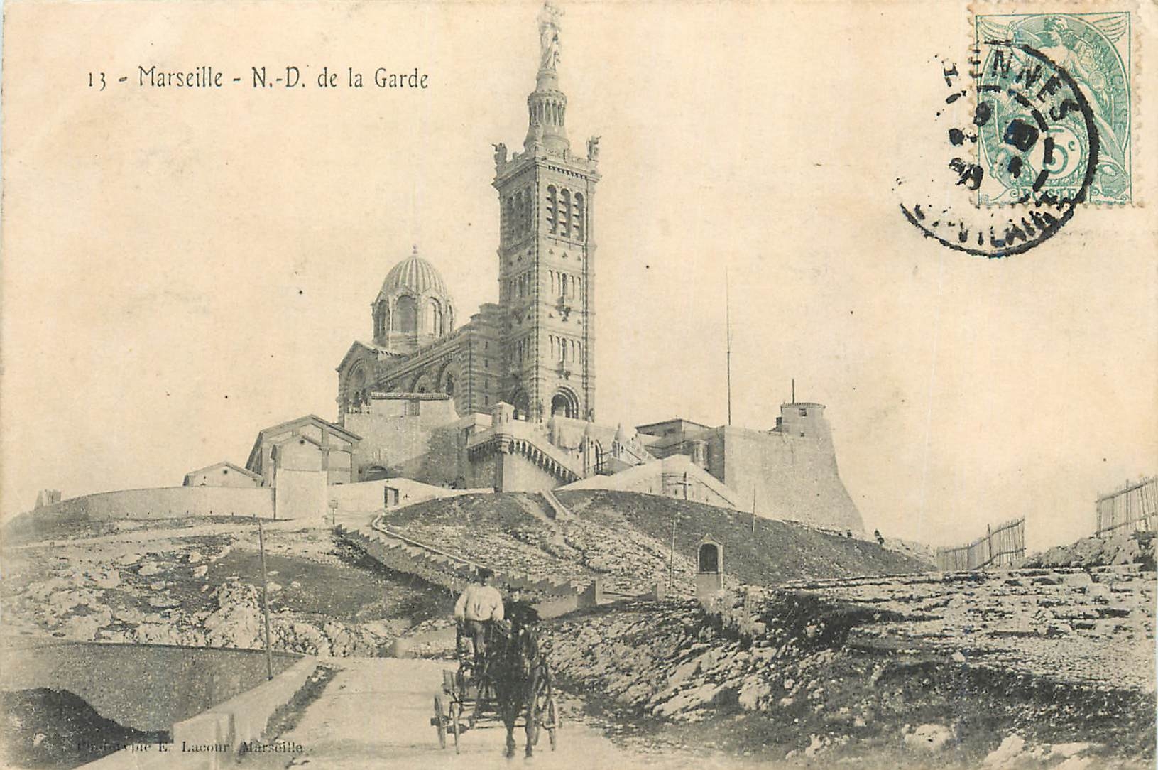 CPA 13 marseille n d de la garde (animee)