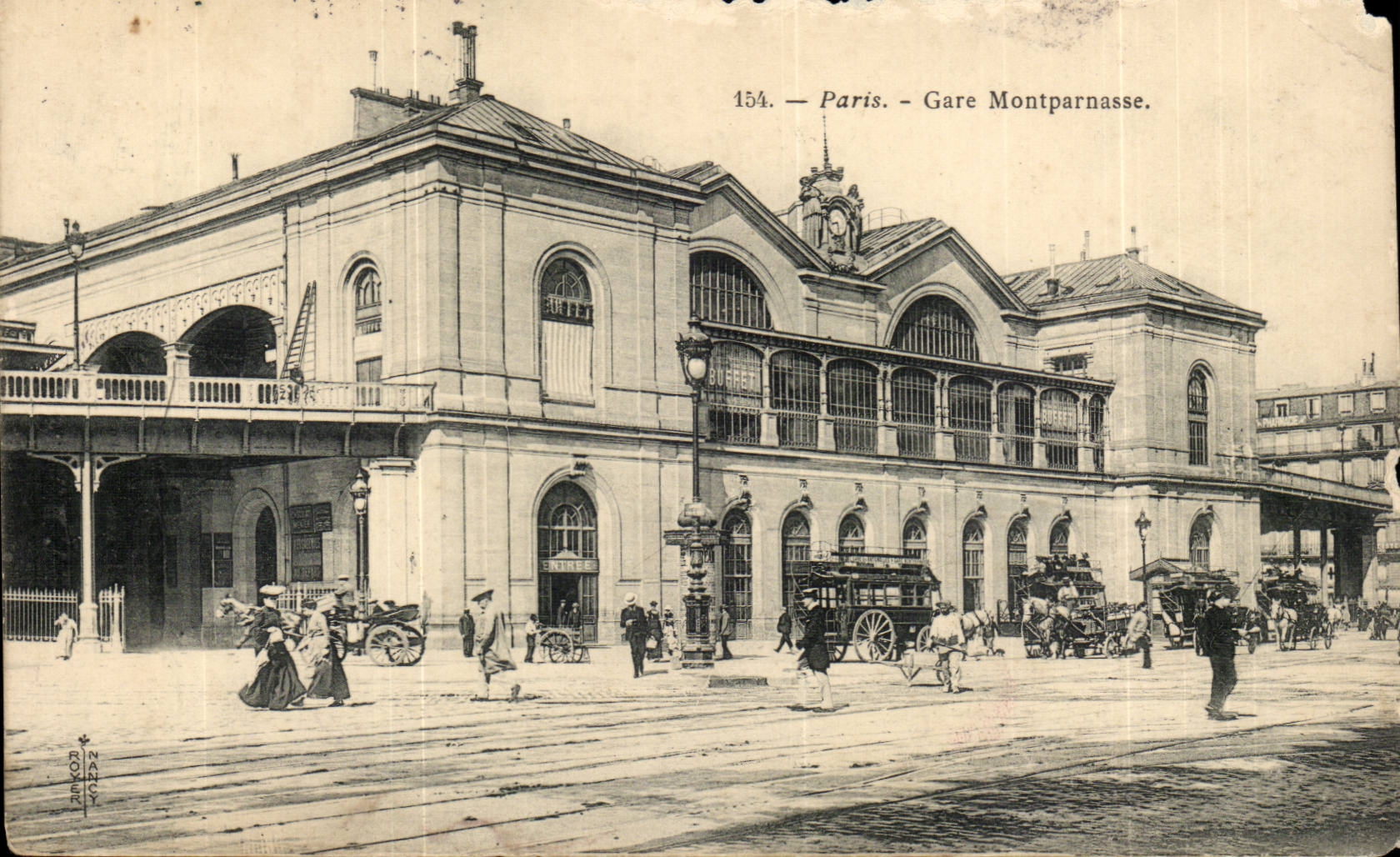 Paris (14) Station Montparnasse-horse-CPA