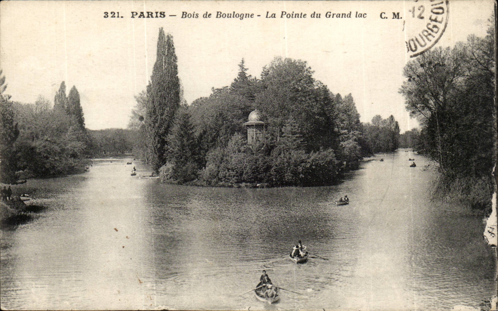 Paris (14) Bois de Boulogne it Pointe Large Lake-boats-CPA