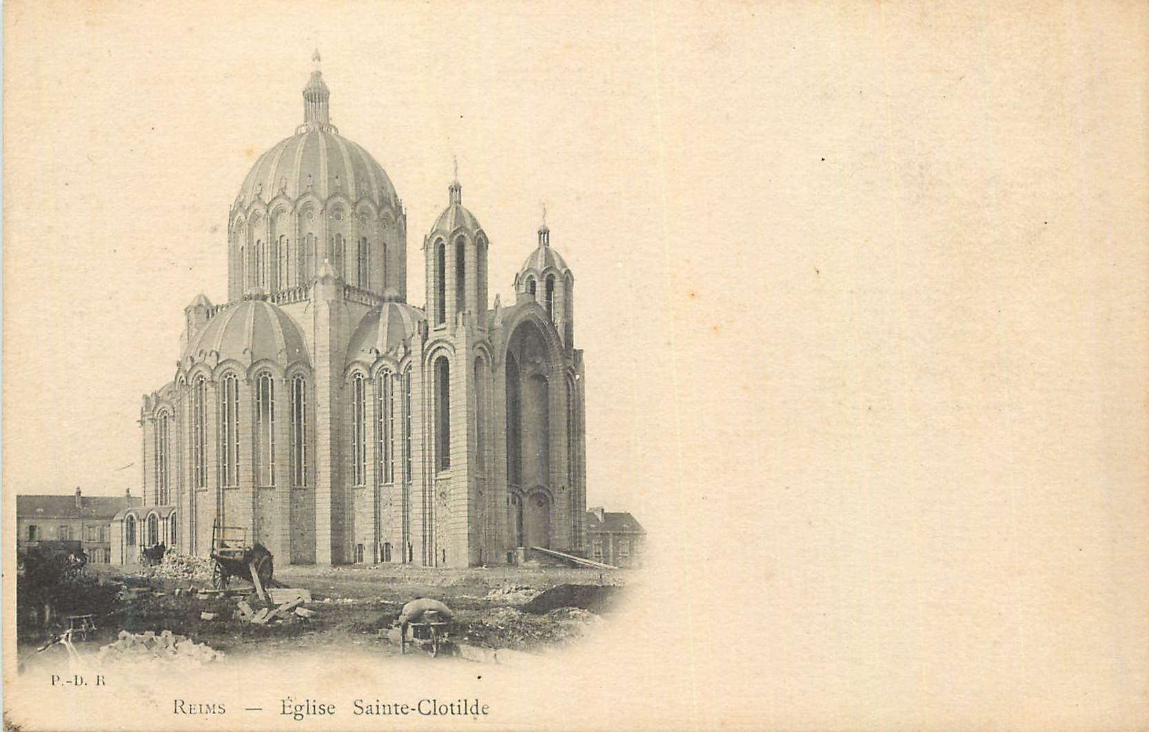 CPA Reims Eglise Sainte Clotilde (carte 1900)