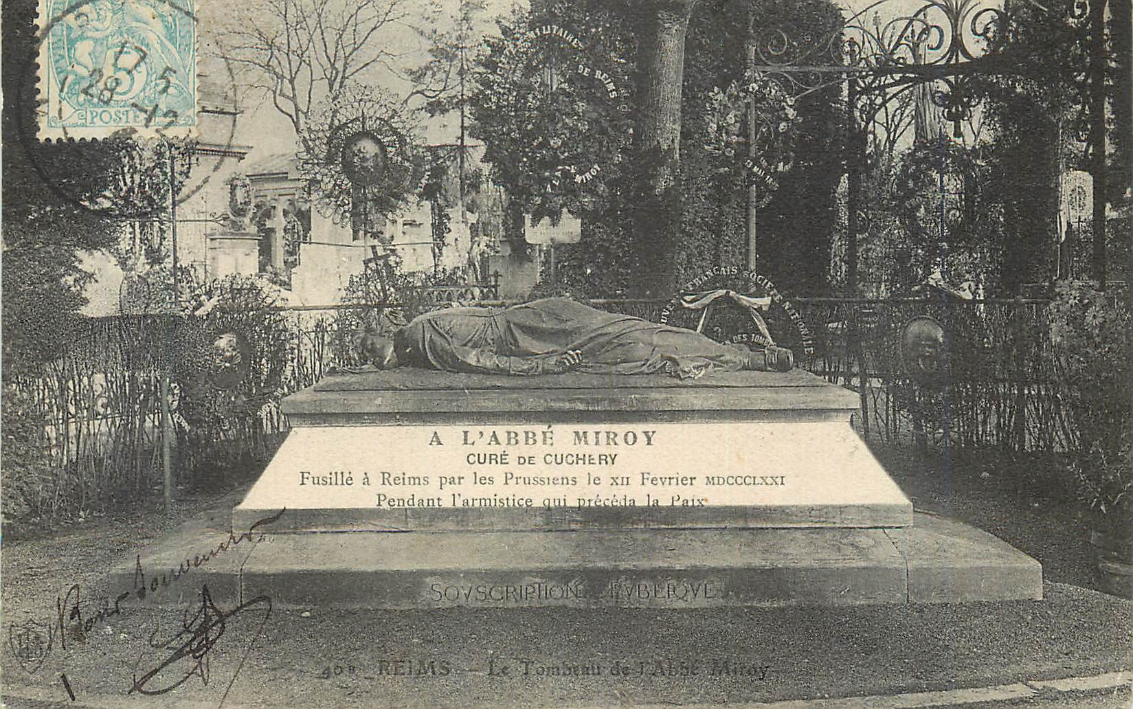 CPA Reims a l'Abbe Miroy Cure de Cuchery