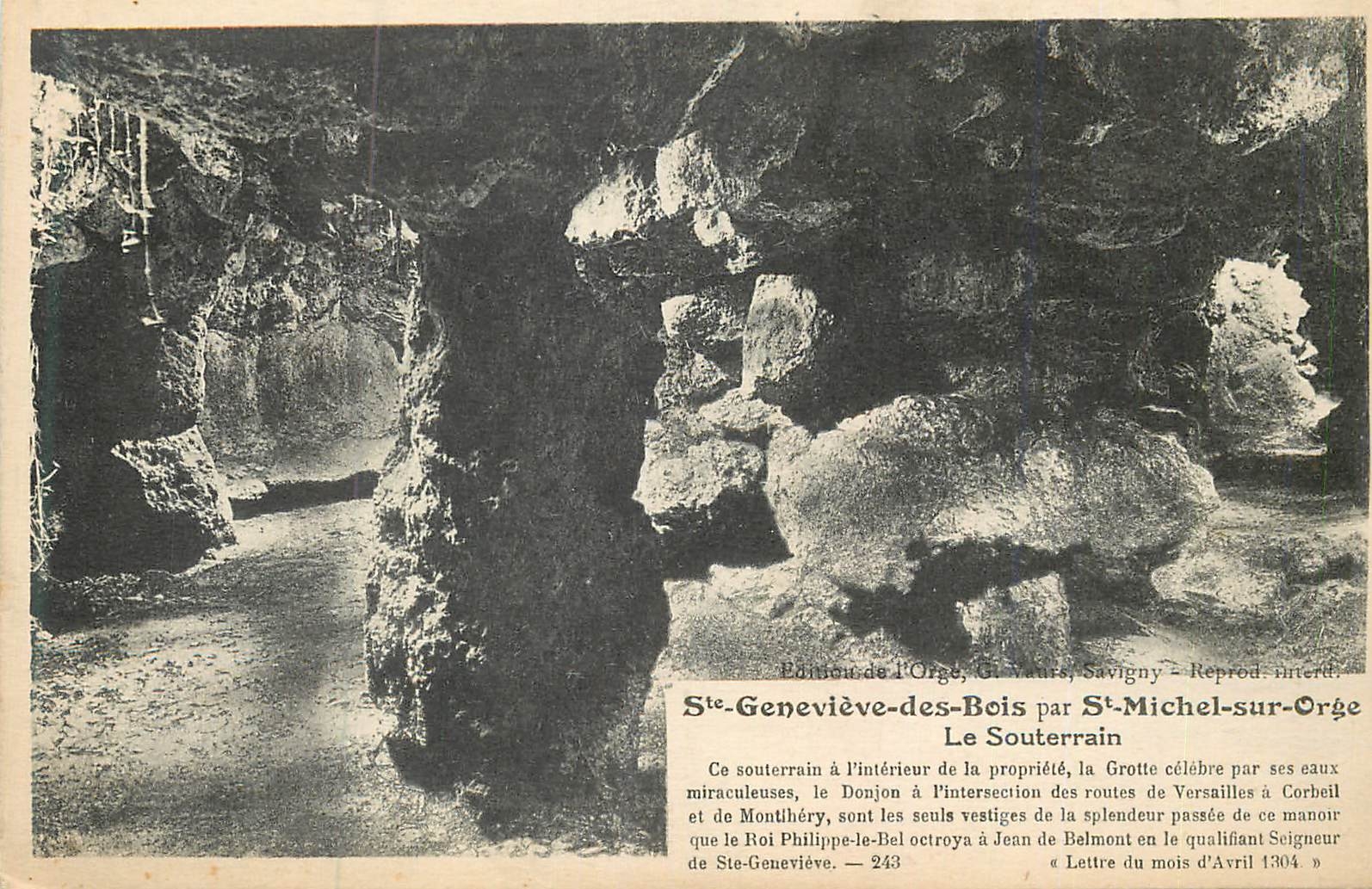 CPA Ste Genevieve des Bois par St Michel sur Orge le Souterrain