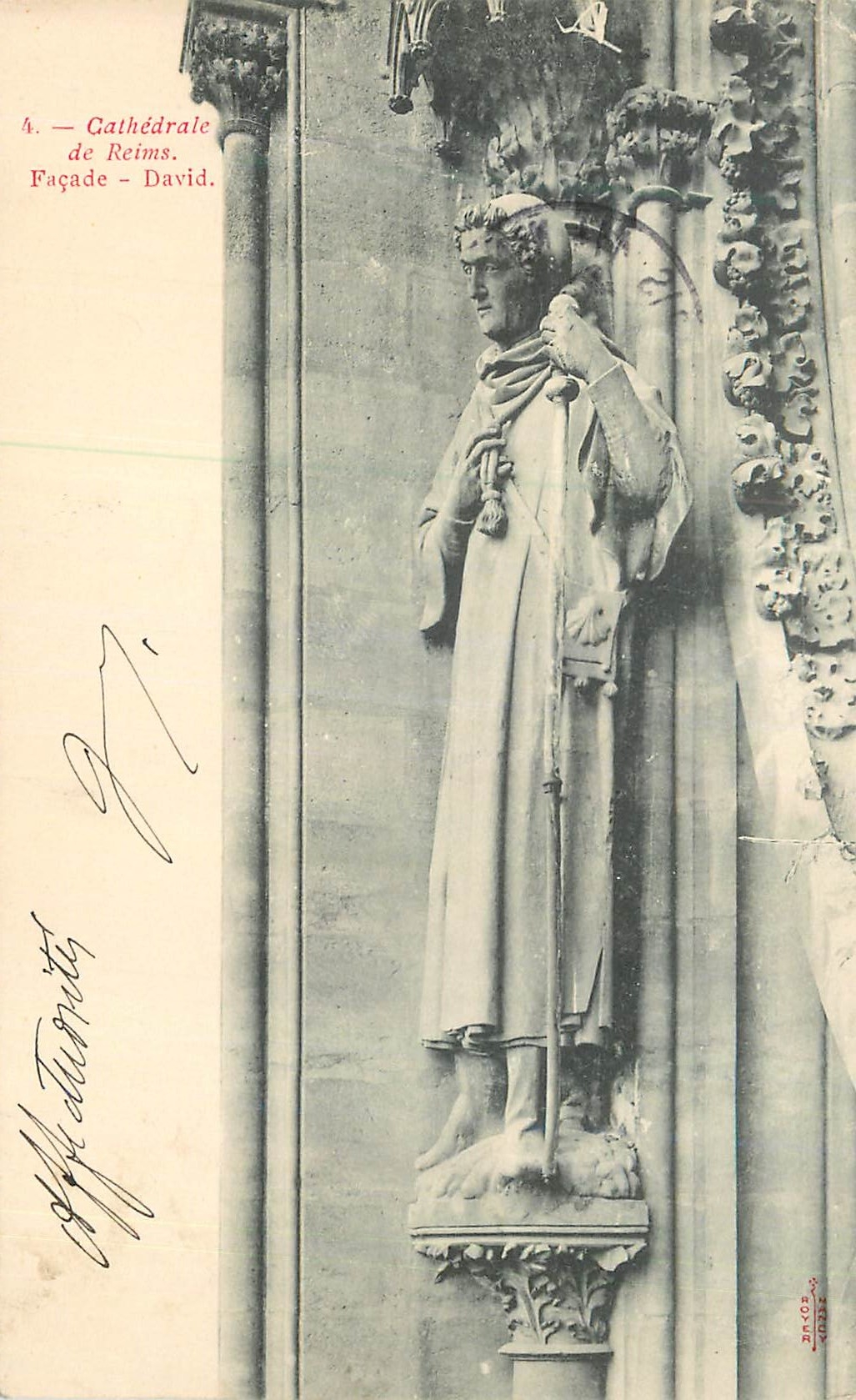 CPA Cathedrale de Reims Facade David