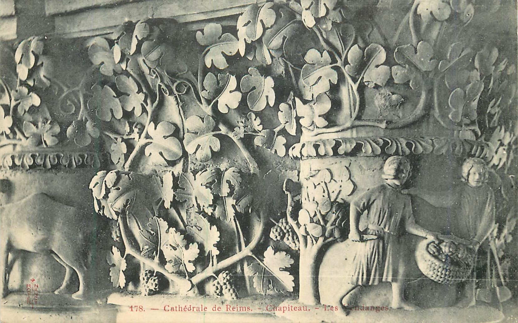 CPA Cathedrale de Reims Chapiteau