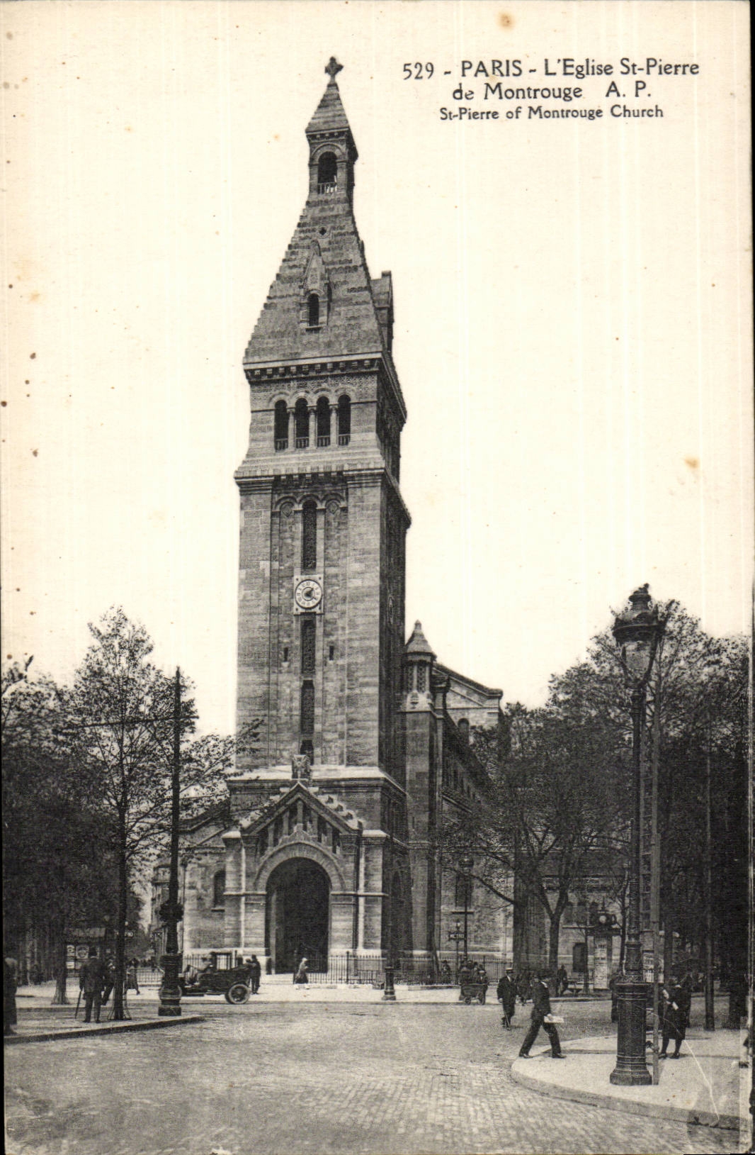 Paris (14) Automobile the St-Pierre Church of Montrouge-St Pierre off Montrouge Church - CPA
