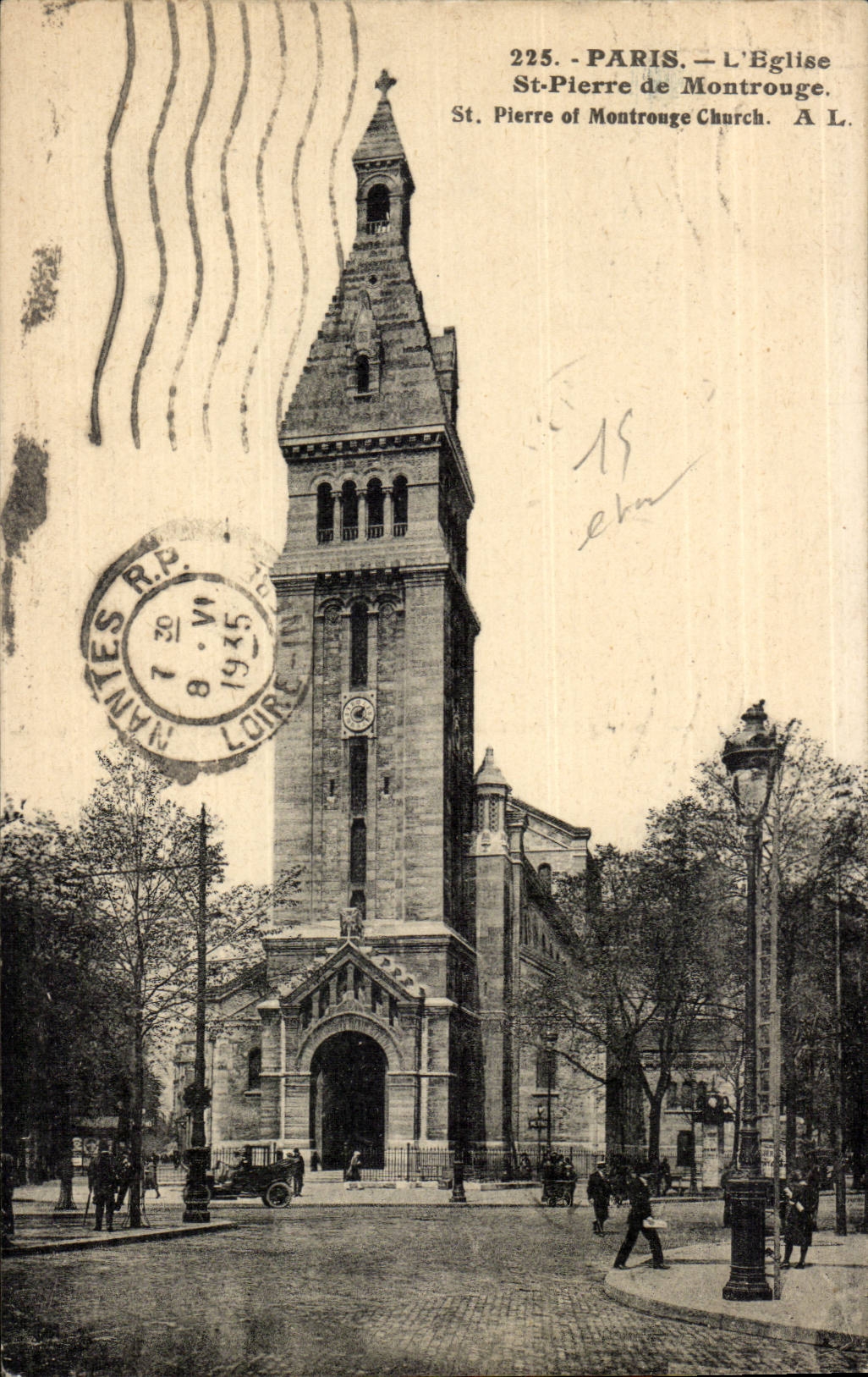 Paris (14) Automobile the St-Pierre Church of Montrouge-St Pierre off Montrouge Church - CPA