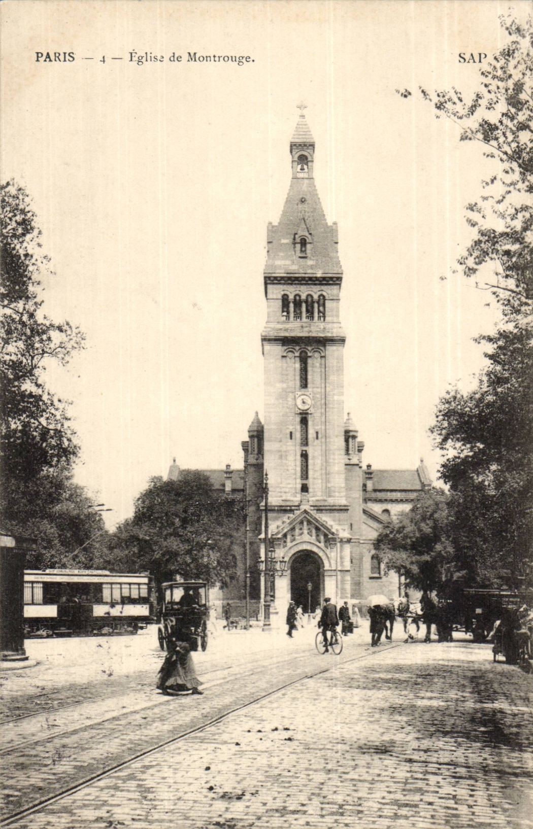 Paris (14) Tram the St-Pierre Church of Montrouge-St Pierre off Montrouge Church - CPA