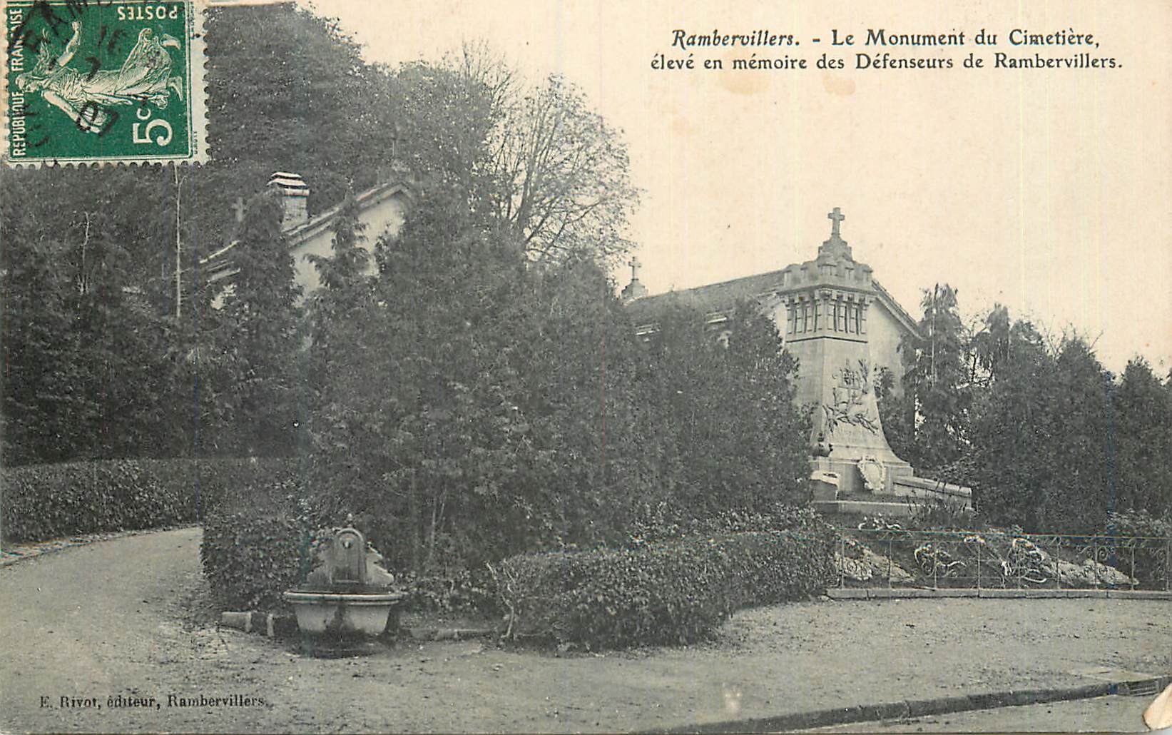 CPA Rambervillers Le Monument du Cimetiere Eleve en Memoire des Defenseurs de Rambervillers