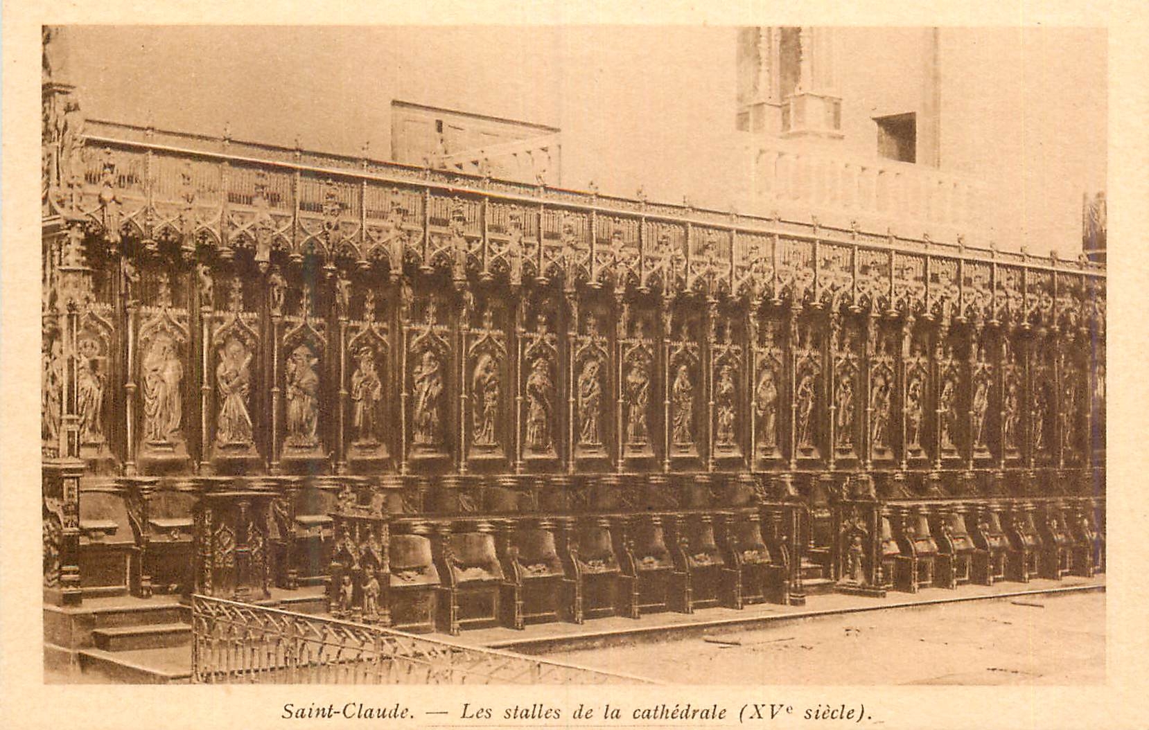 CPA Saint Claude Les Stalles de la Cathedrale (XVe Siecle)