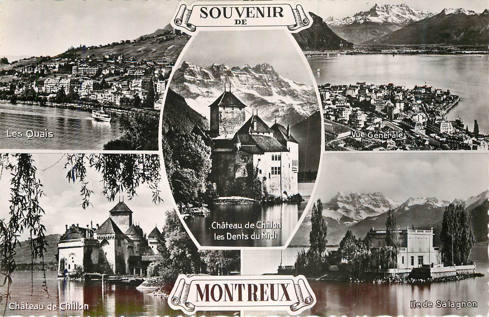 CPM Souvenir de Montreux Chateau de Chillon Les Dents du Midi