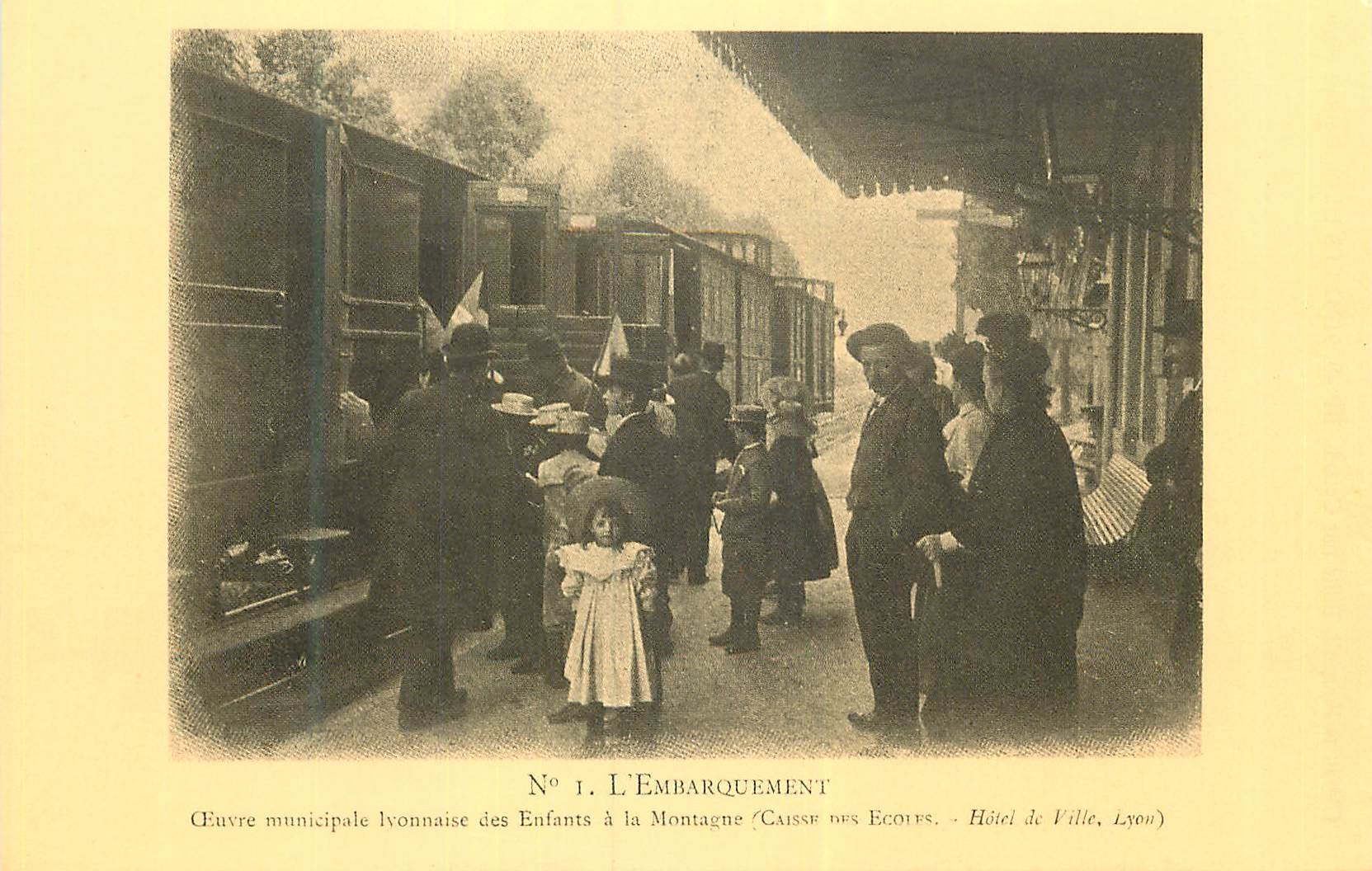 REPRO L'Embarquement Oeuvre Municipale Lyonnaise des Enfants a la Montagne