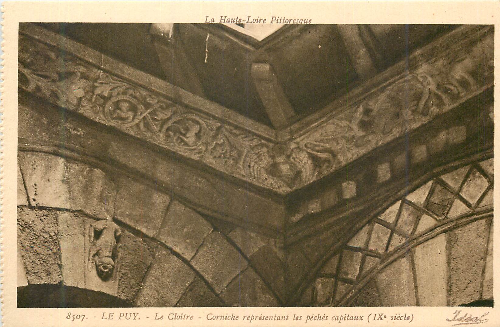 CPA le Puy le Cloitre Corniche Representant les Peches Capitaux (IX e siecle) la Haute Loire Pittoresque