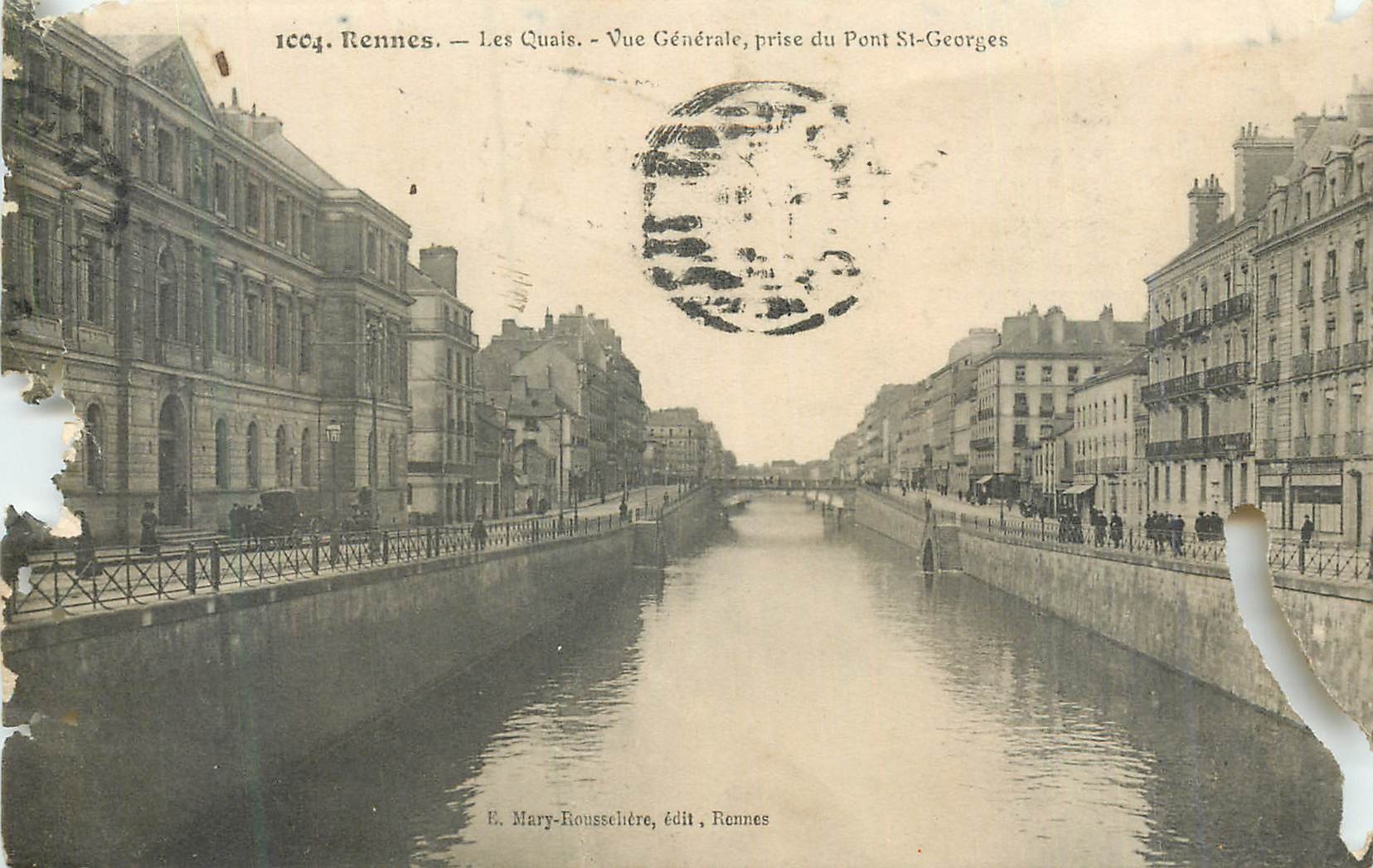 CPA 1004 rennes les quais vue generale prise du pont st georges