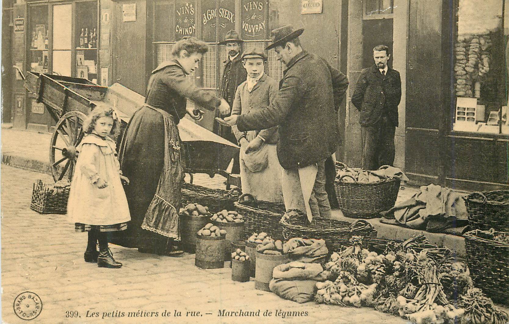 REPRO 399 les petits metiers de la rue marchand de legumes
