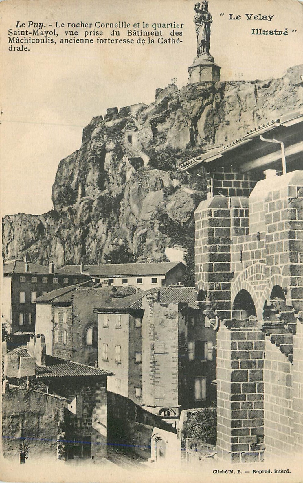 CPA Le puy le rocher corneille et le quartier saint mayol