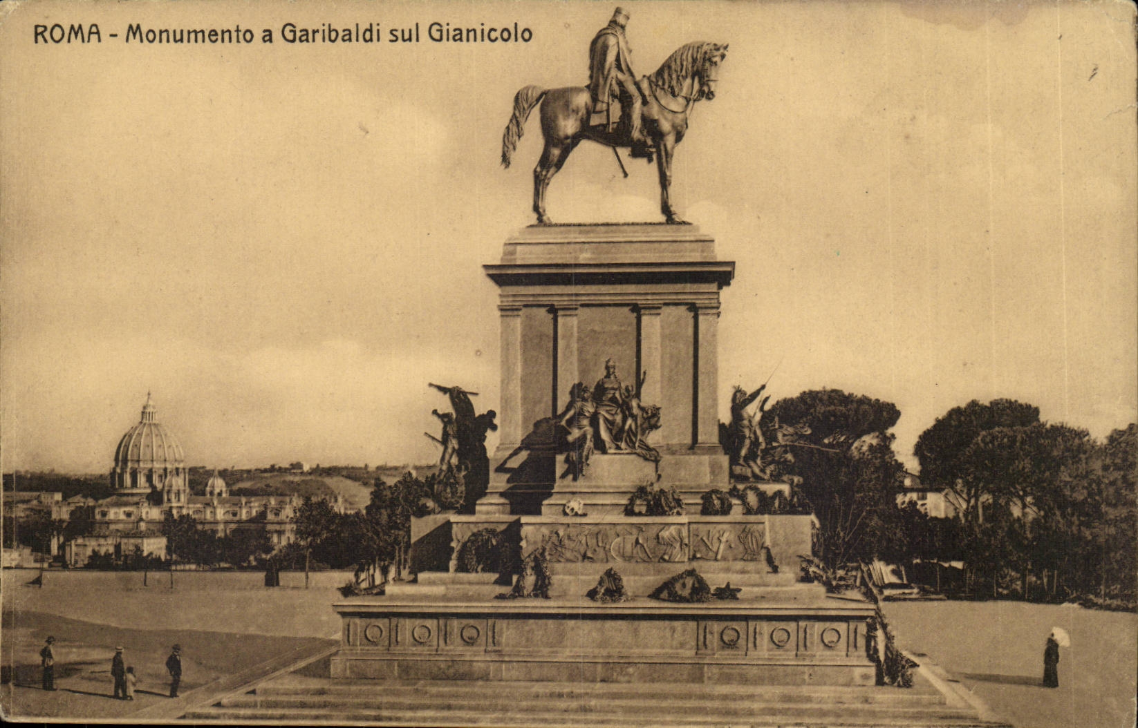 CPA Italien Italien Rom monumento hat Garibaldi sul Gianicolo