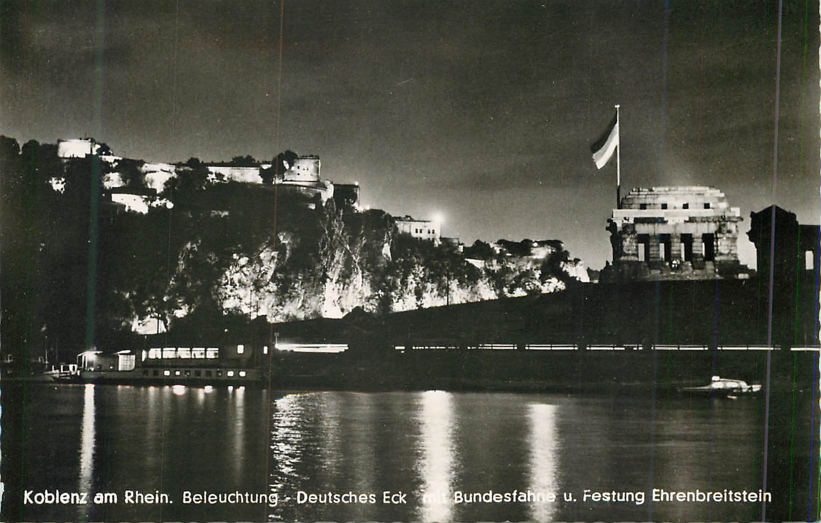 CPM Koblenz am Rhein Beleuchtung Deutsches Eck Festung Ehrenbreitstein