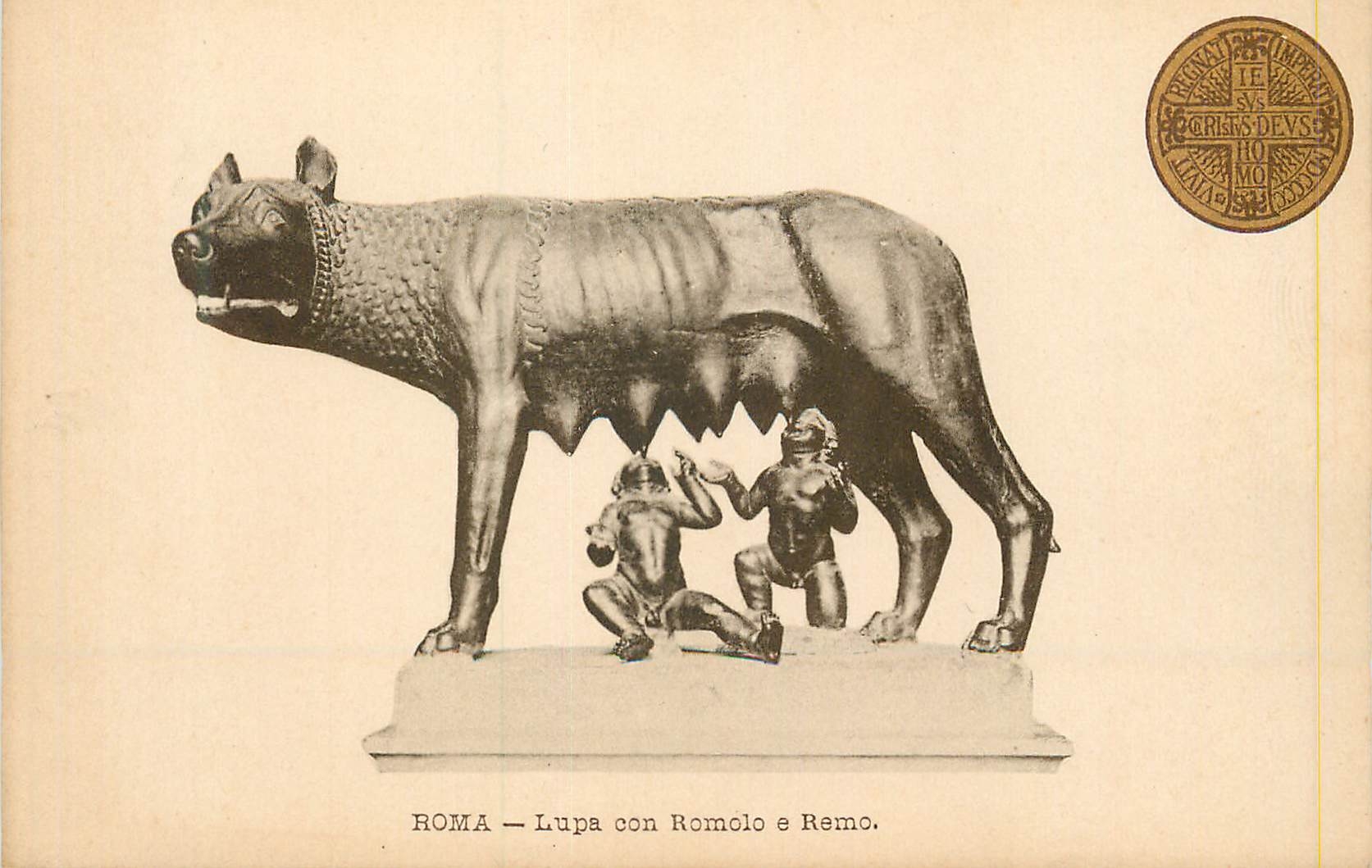 CPA Roma Lupa Con Romolo e Remo