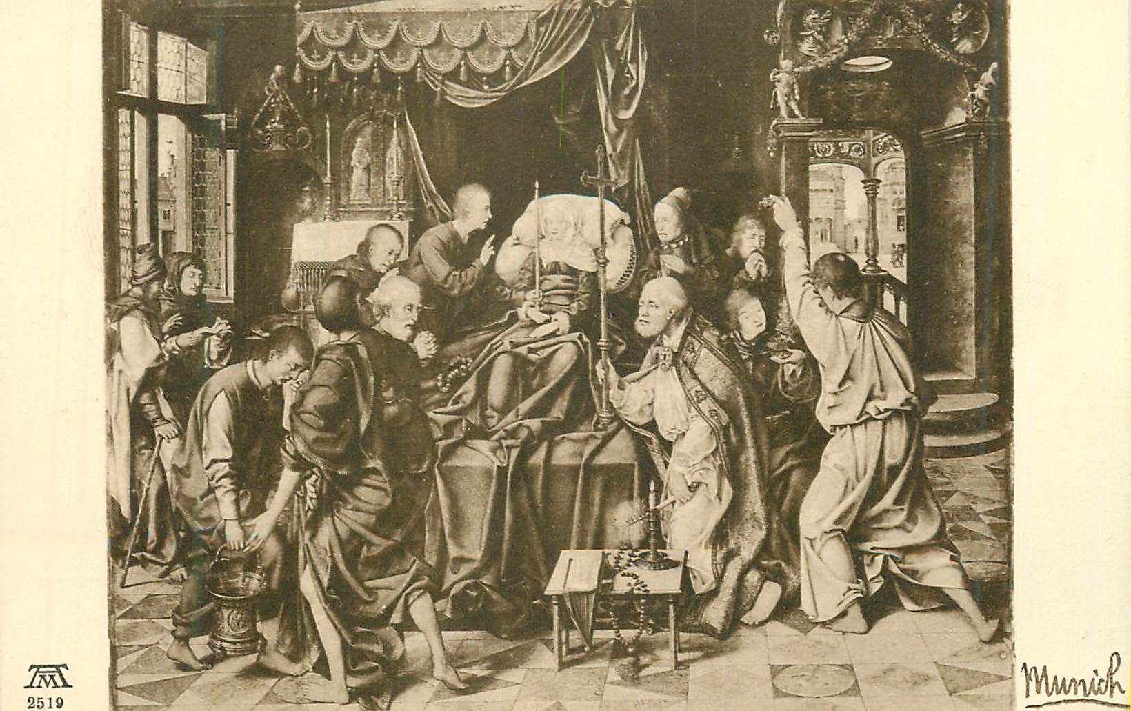 CPA Munich Universal Galerie Meister des Marientodes The Death of the Virgin
