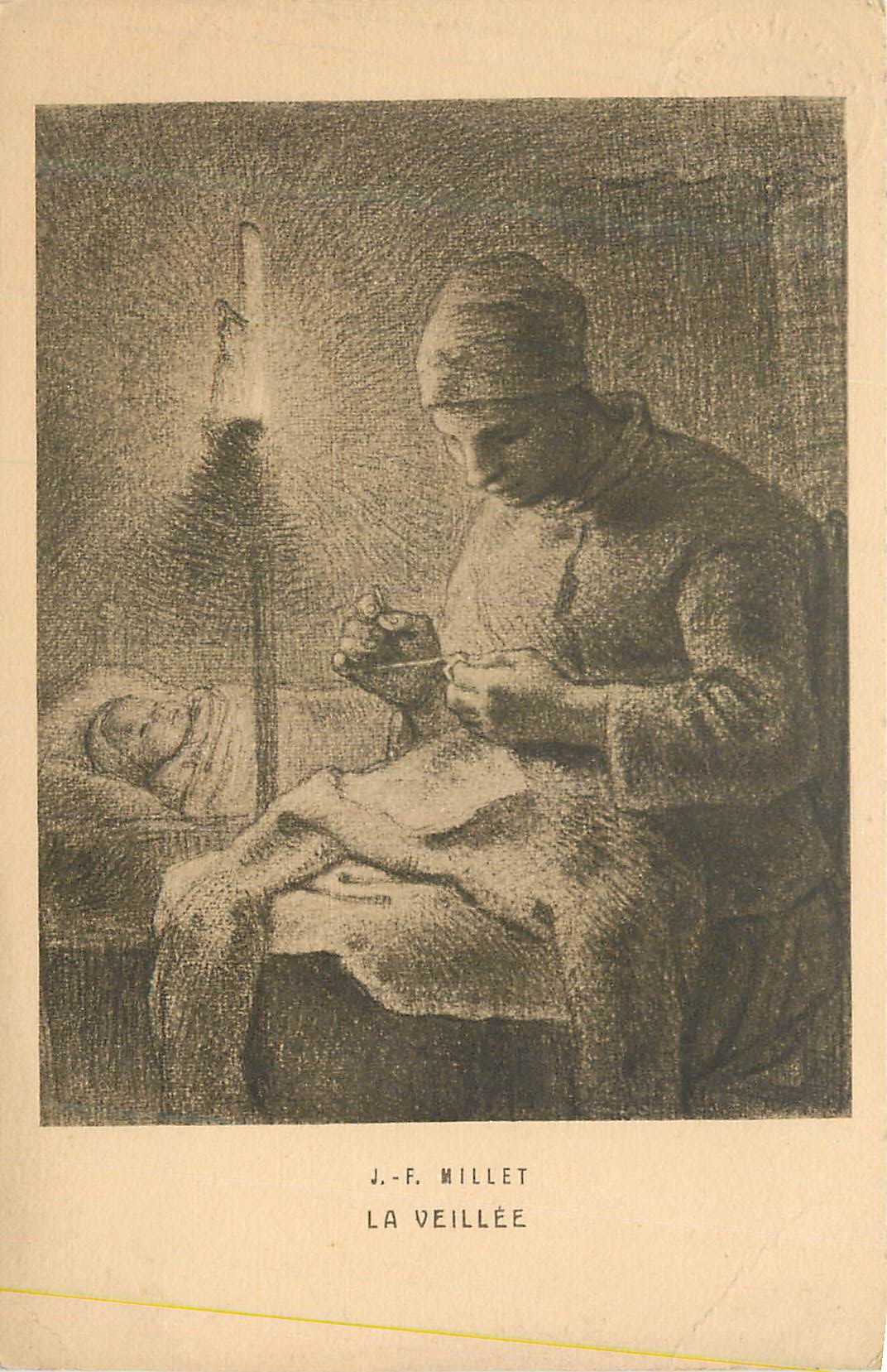CPA J F Millet La Veillee
