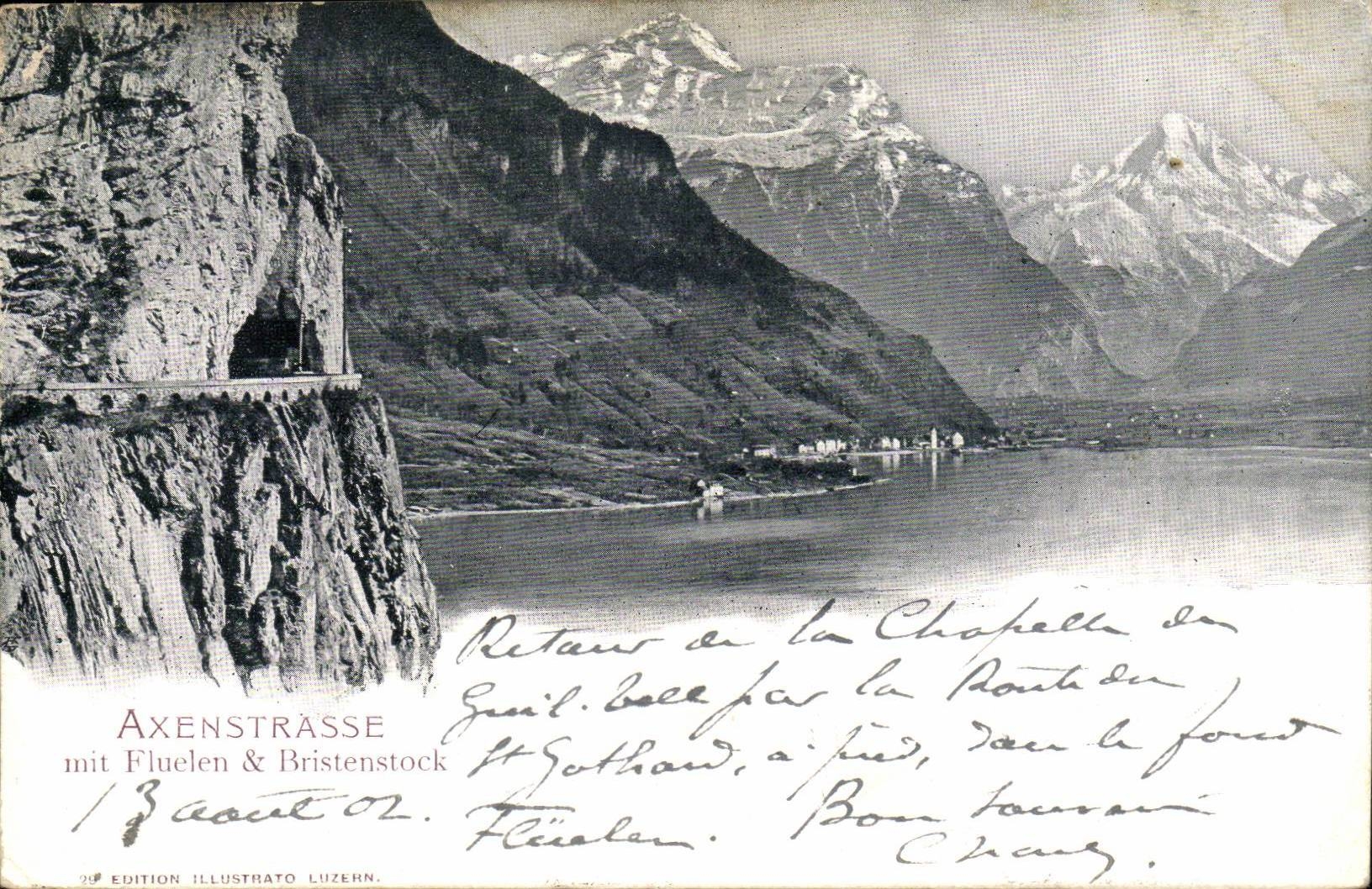 CPA Suisse Axenstrasse mit Fluelen & Bristenstock