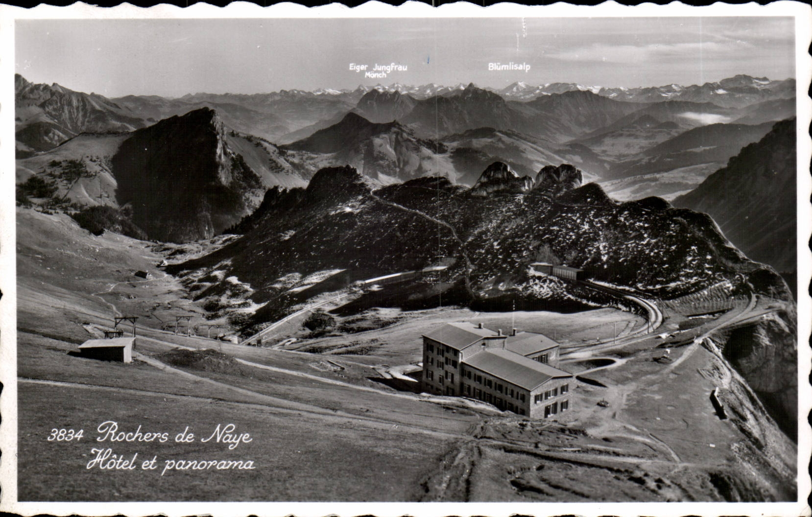 CPSM Suisse Rochers de Naye Hotel et panorama