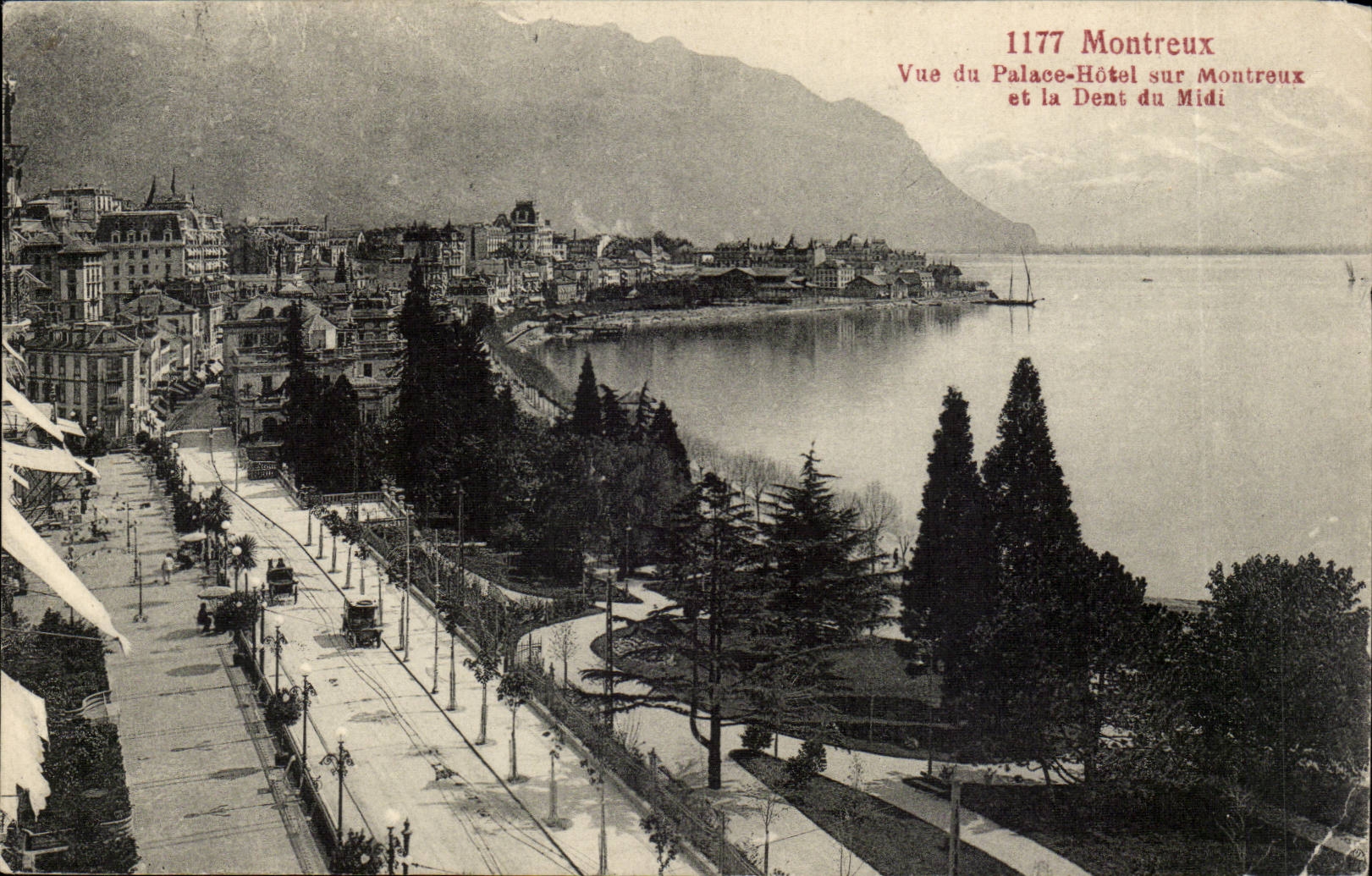 Swiss CPA Montreux Seen of the de luxe hotel Hotel on Montreux and dent du midi