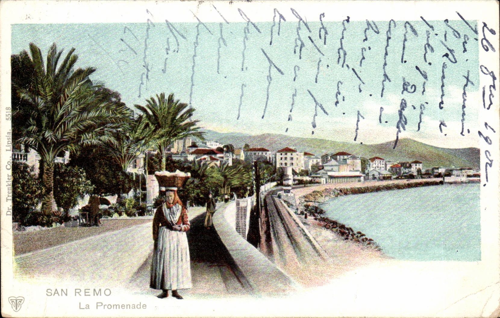 CPA Italy Italia San Remo the walk (folklore costume)