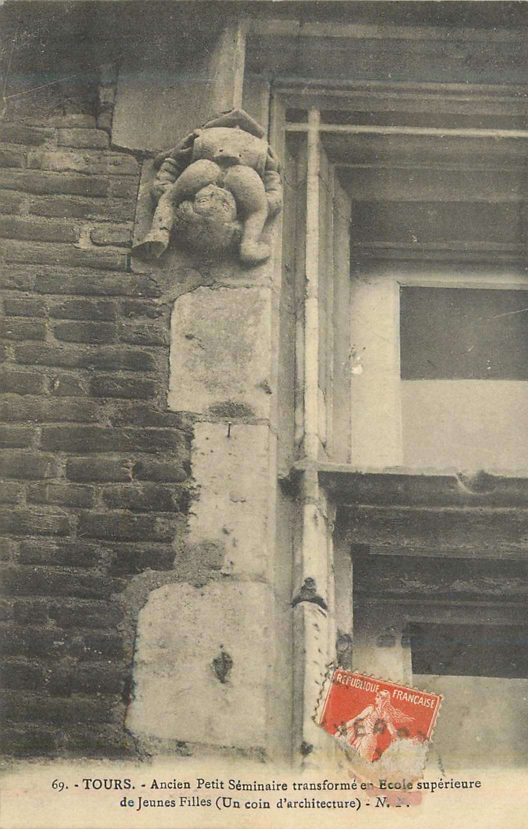 CPA Tours Ancien Petit Seminaire Transformee Ecole Superieur de Jeunes Filles (Un Coin d'Architecture)