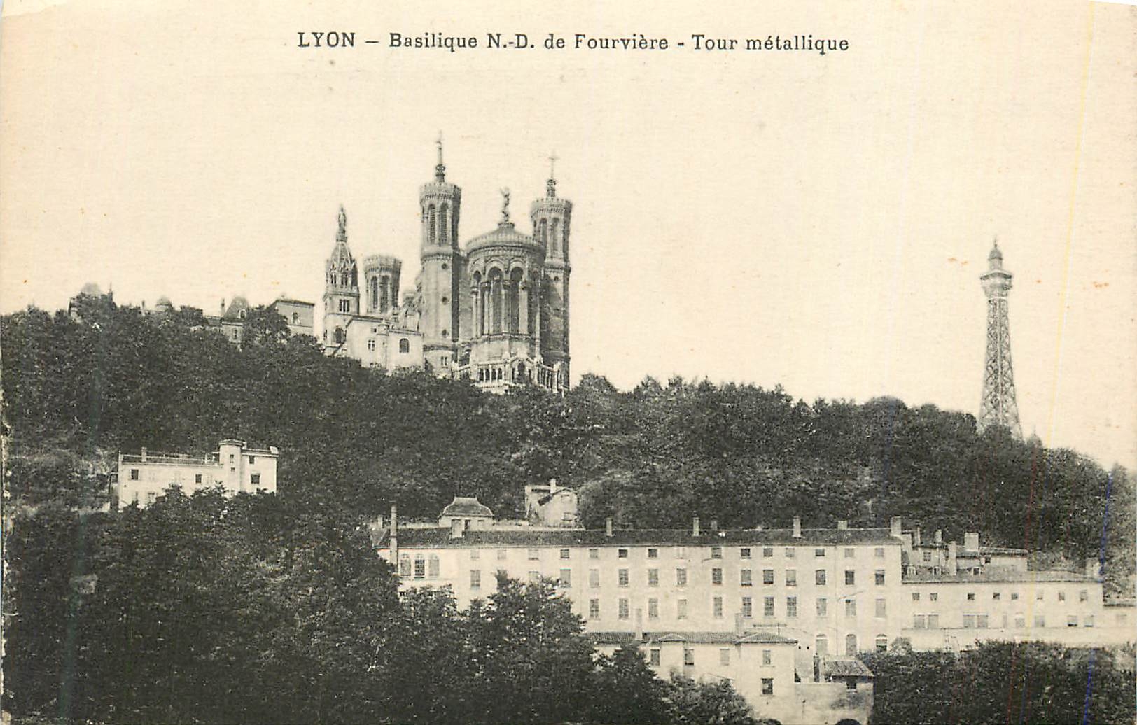 CPA Lyon Basilique N D de Fourviere Tour Metallique