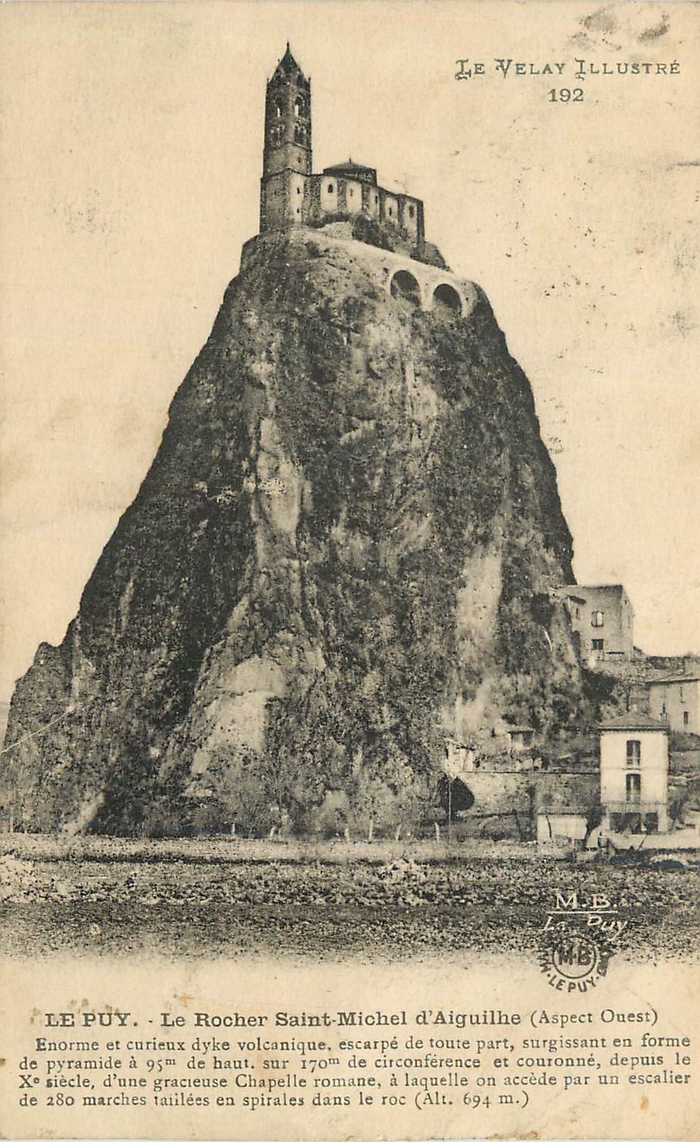 CPA le Puy le Rocher Saint Michel d'Aiguilhe (Aspect Ouest)