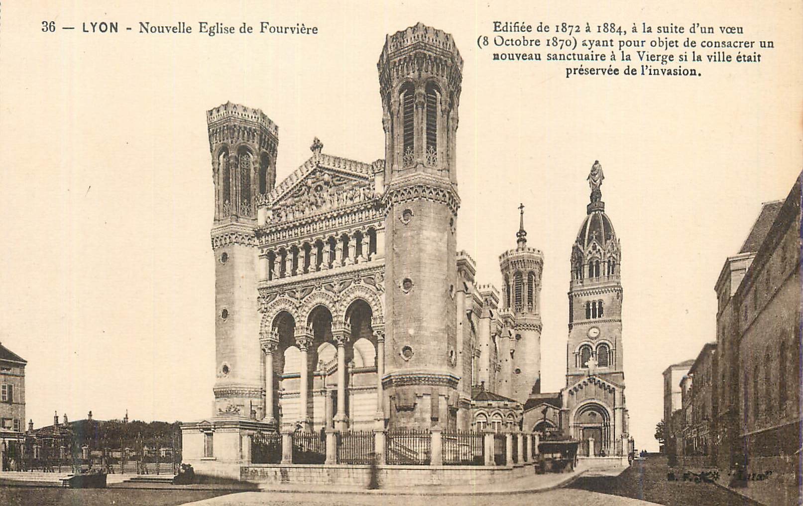 CPA Lyon Nouvelle Eglise de Fourviere Edifiee de 1872 a 1884