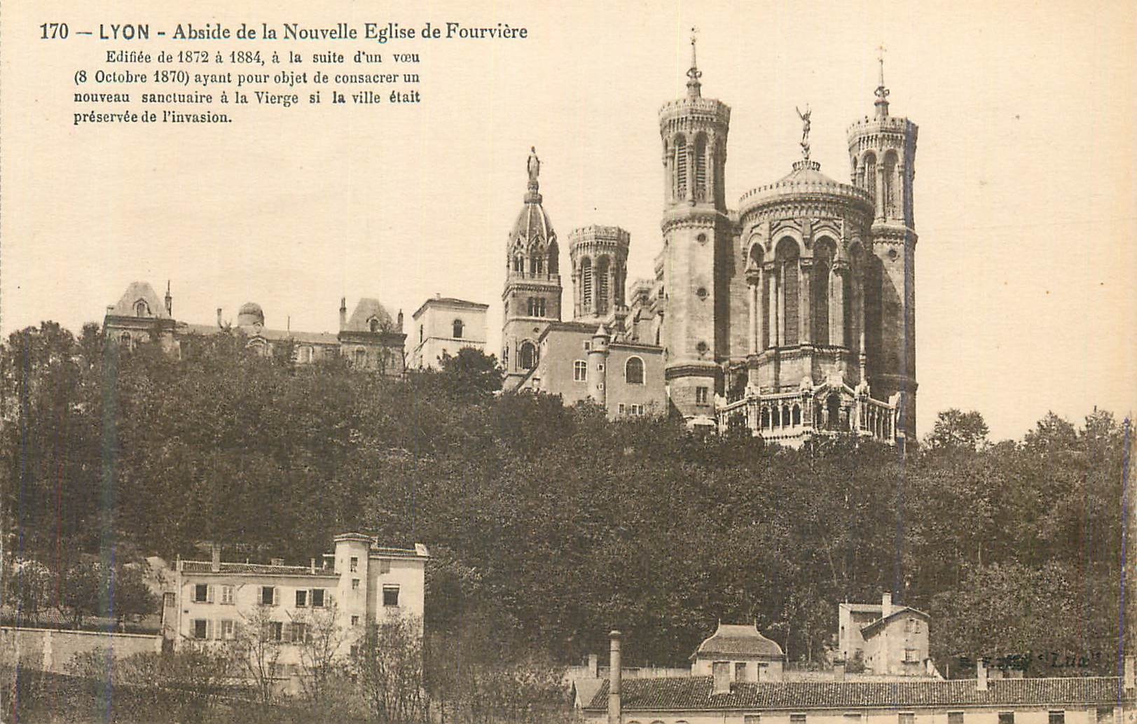 CPA Lyon Abside de la Nouvelle Eglise de Fourviere Edifiee de 1872 a 1884
