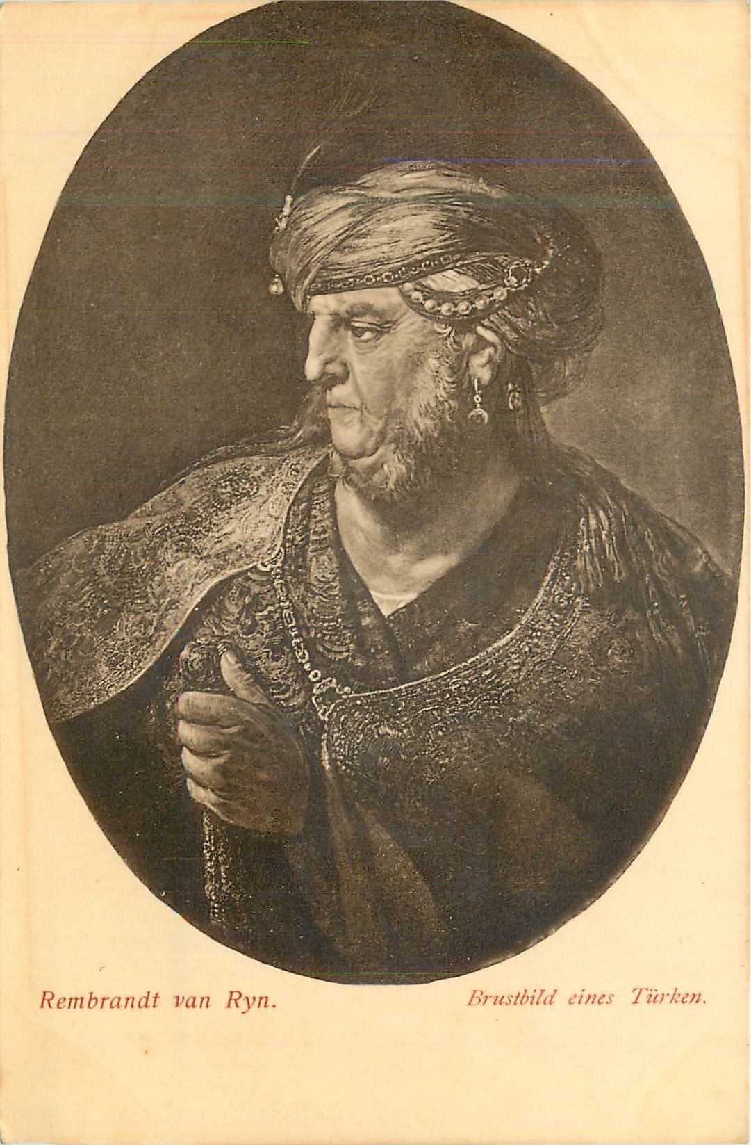 CPA Rembrandt van Ryn Brustbild Eines Turken