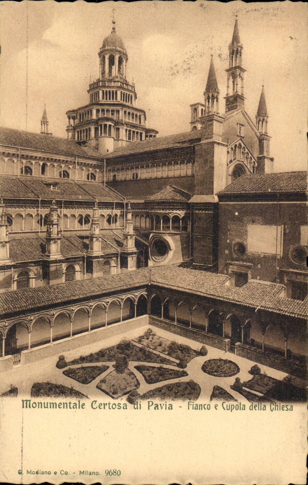 CPA Italy Italia Monumente Certosa di Pavia Fianco E Cupola della Chiesa