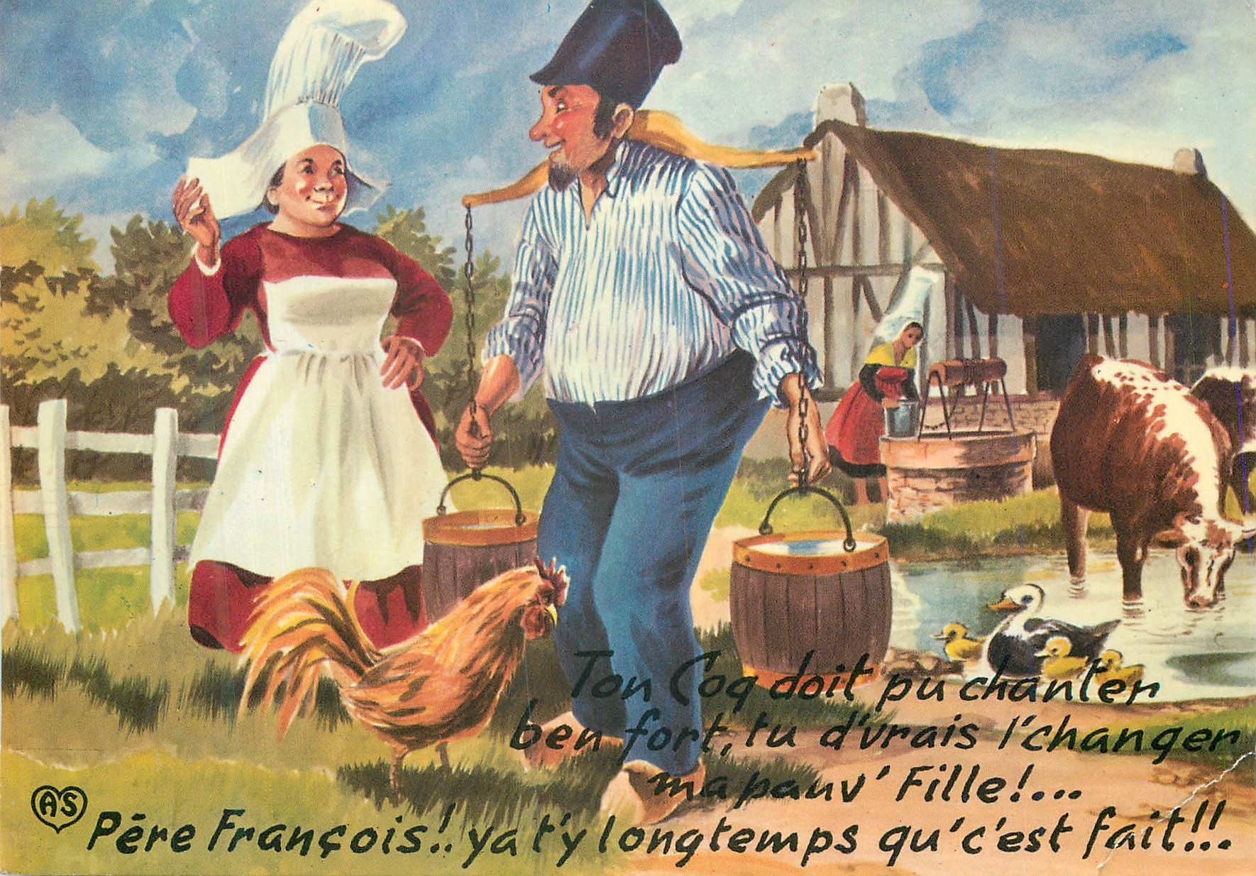 CPM Pere Franois ya ty longtemps qu c est fait Coq Vaches