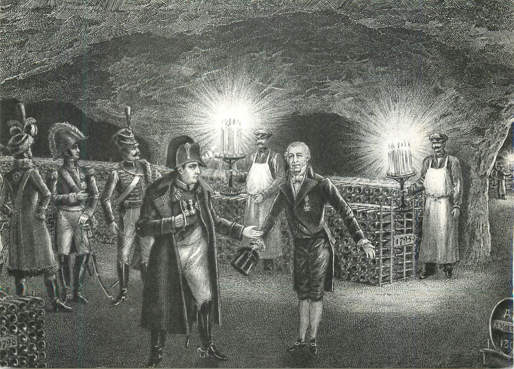 CPM Moet et Chandon Maison Fondee en 1743 Epernay Jean Remy Moet Marie d'Epernay Recoit la Visite de Napoleon 1er Champa